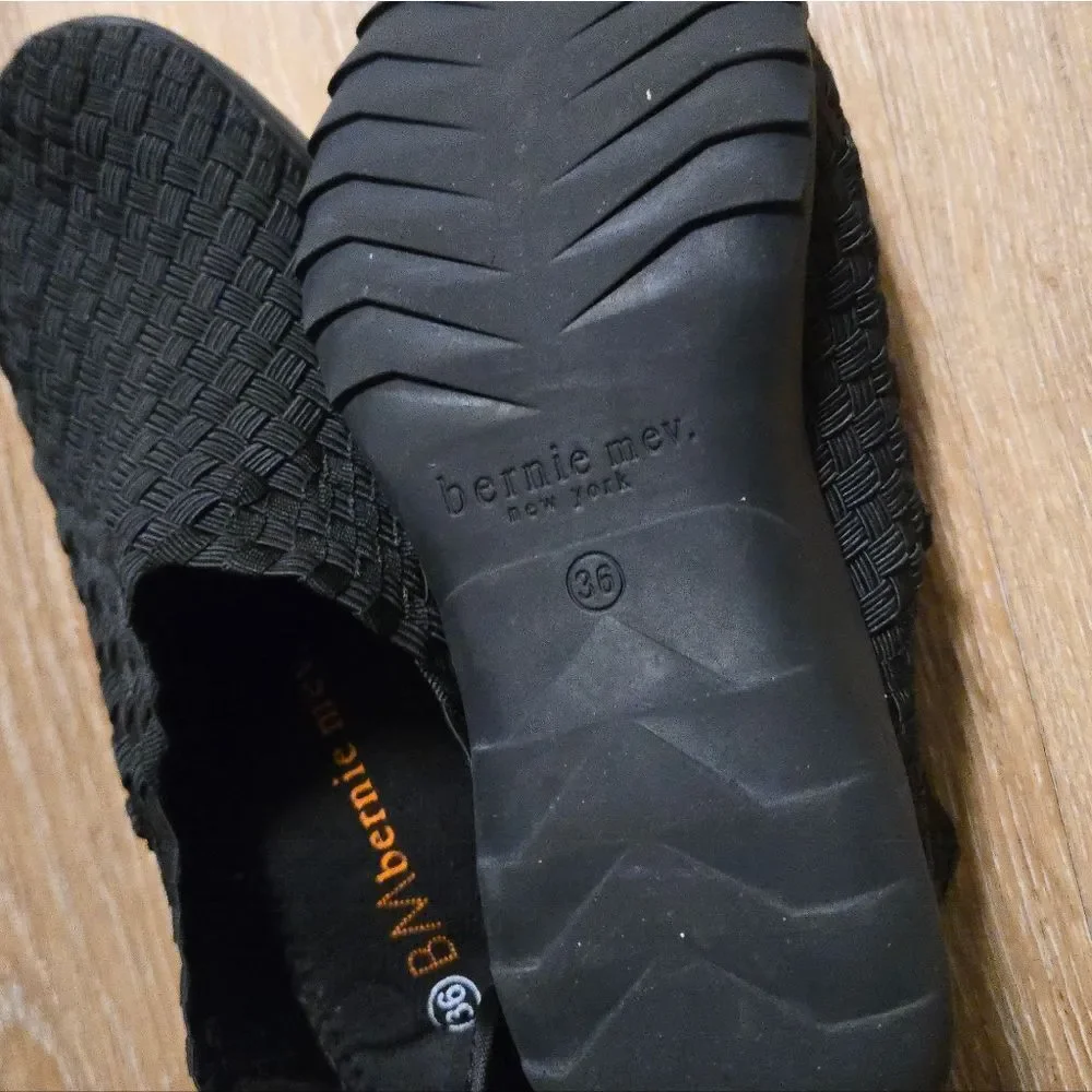 bernie mev. Men's Black Woven Shoes